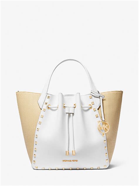 michael kors grey bucket bag|Michael Kors phoebe large tote.